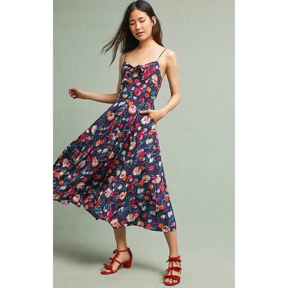 bow front midi dress